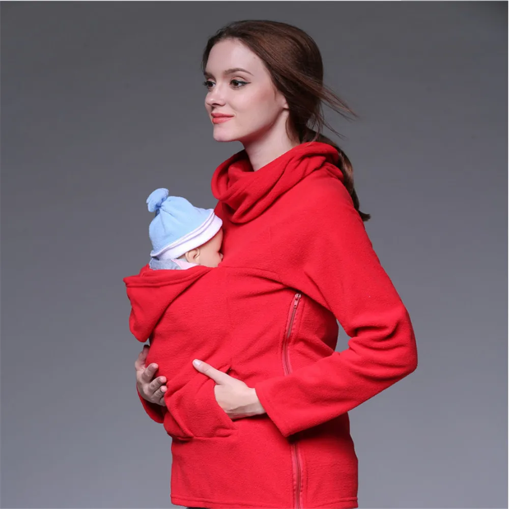 Pullover High-necked Maternity Baby Carrier Jacket Kangaroo Clothing For Pregnant Mom Hoodie Four Colors |
