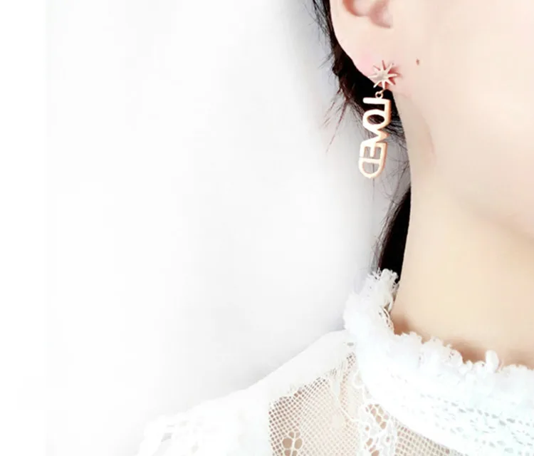 

Water Drop Alloy Bow Love English Pendant DIY Handmade Ornaments Earrings Accessories Jewelry Finding Components Material 8pcs