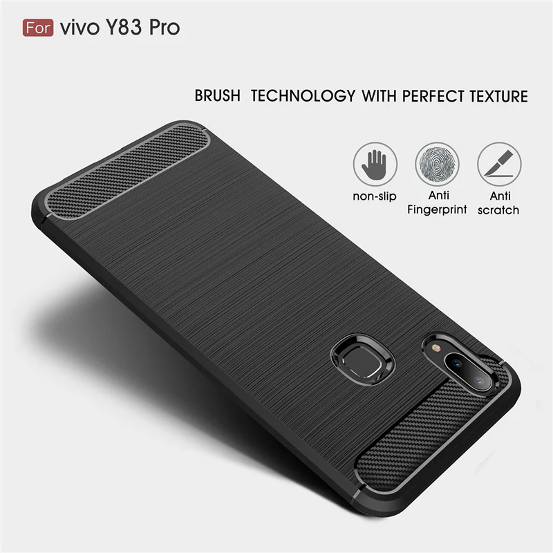 Wolfsay Case Vivo Y83 Pro Cover Cases Fundas Soft TPU Brush Rubber Phone For Silicone Shell |