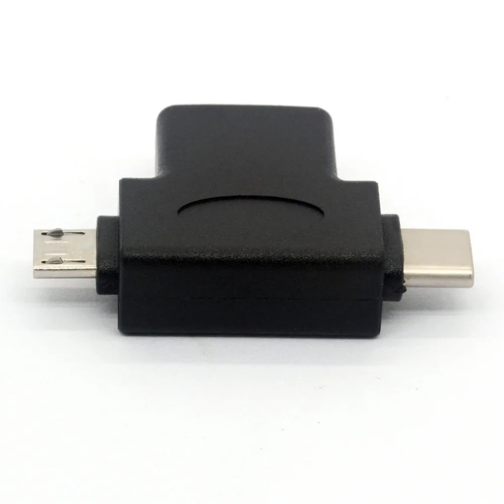 Переходник с USB 3 0 Мама на Micro-USB папа 5 Pin и Type C (USB C) коннектор 2 в 1 T-образный OTG