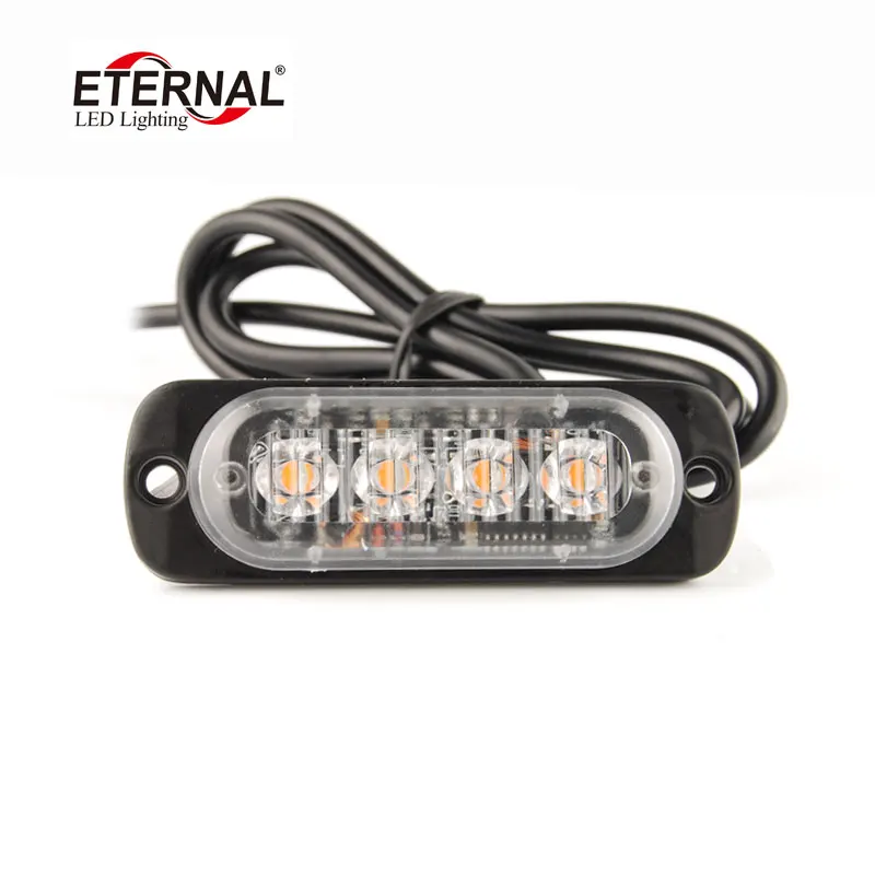

free shipping 10pcs 4LED warning strobe light car motorcycle pick up trucks amber turn signal emegency flash light 12V 24V car