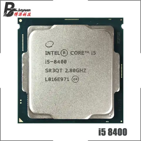 Процессор Intel Core i5-8400 i5 8400, 2,8 ГГц, 6 ядер, 6 потоков, 9 Мб, 65 Вт, LGA 1151