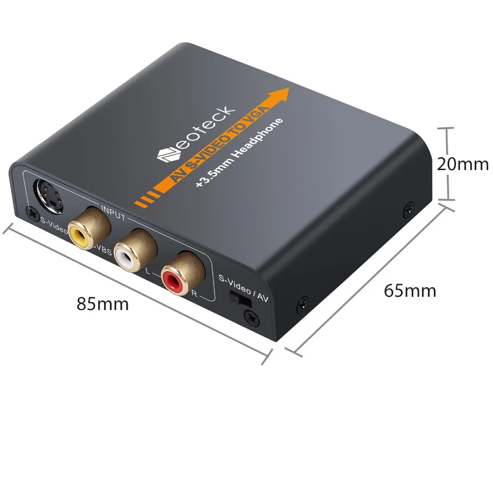 ESYNiC 3RCA 3 5 мм аудио конвертер для плеера PC проектор 720 P/1080 P AV S Video To VGA адаптер