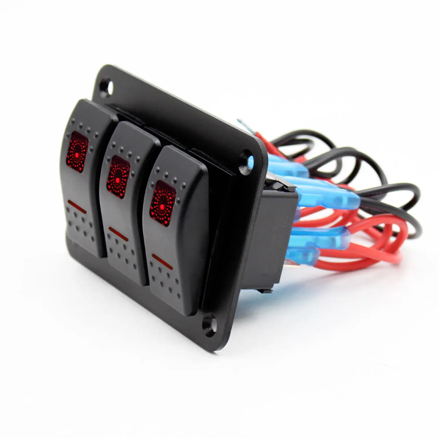 12V 24V 3 Gang красный кулисный переключатель Панель автомат защити цепи лодка морской