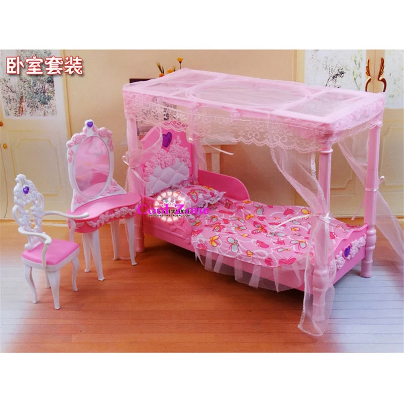 Миниатюрная мебель Dreamy Rose спальня для куклы Барби дом Классические игрушки