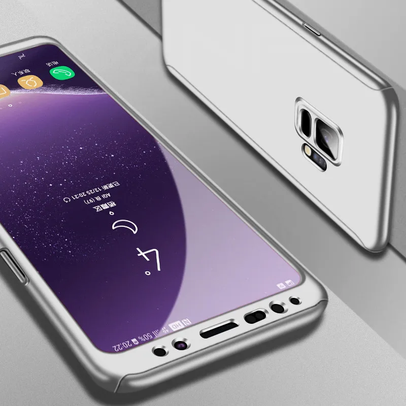 ZNP 360 градусов противоударный чехол для телефона для samsung Galaxy S9 S8 Plus Note 8 9 чехол для samsung S7 Edge S8 защитный чехол s - Цвет: Silver