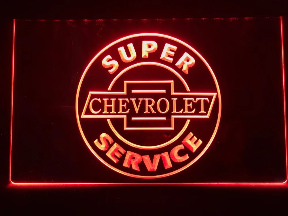 R080 супер Chevrolet Услуги светодиодный неоновый светильник знаки|Таблички и знаки| |