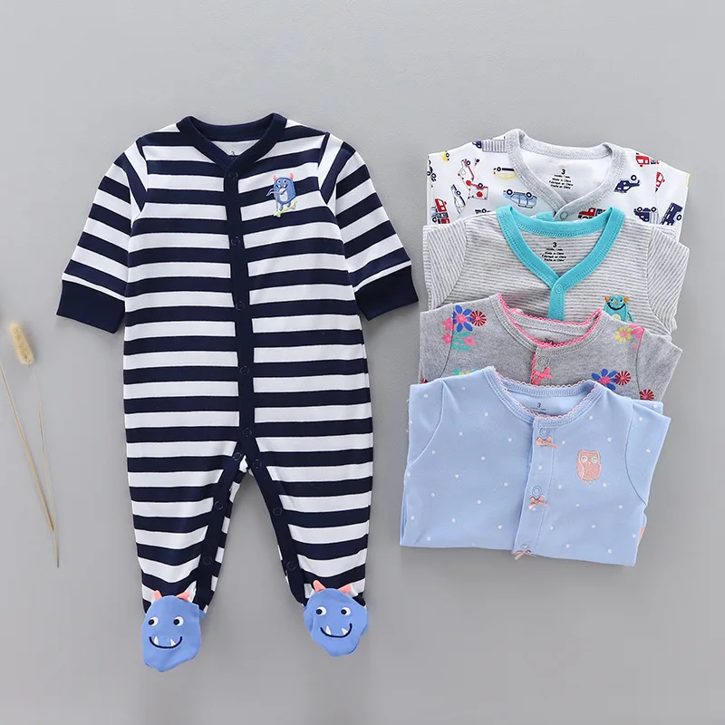 spring and autumn Baby cotton rompers newborn onesie baby girl boy long-sleeved onesie pajamas kids clothes
