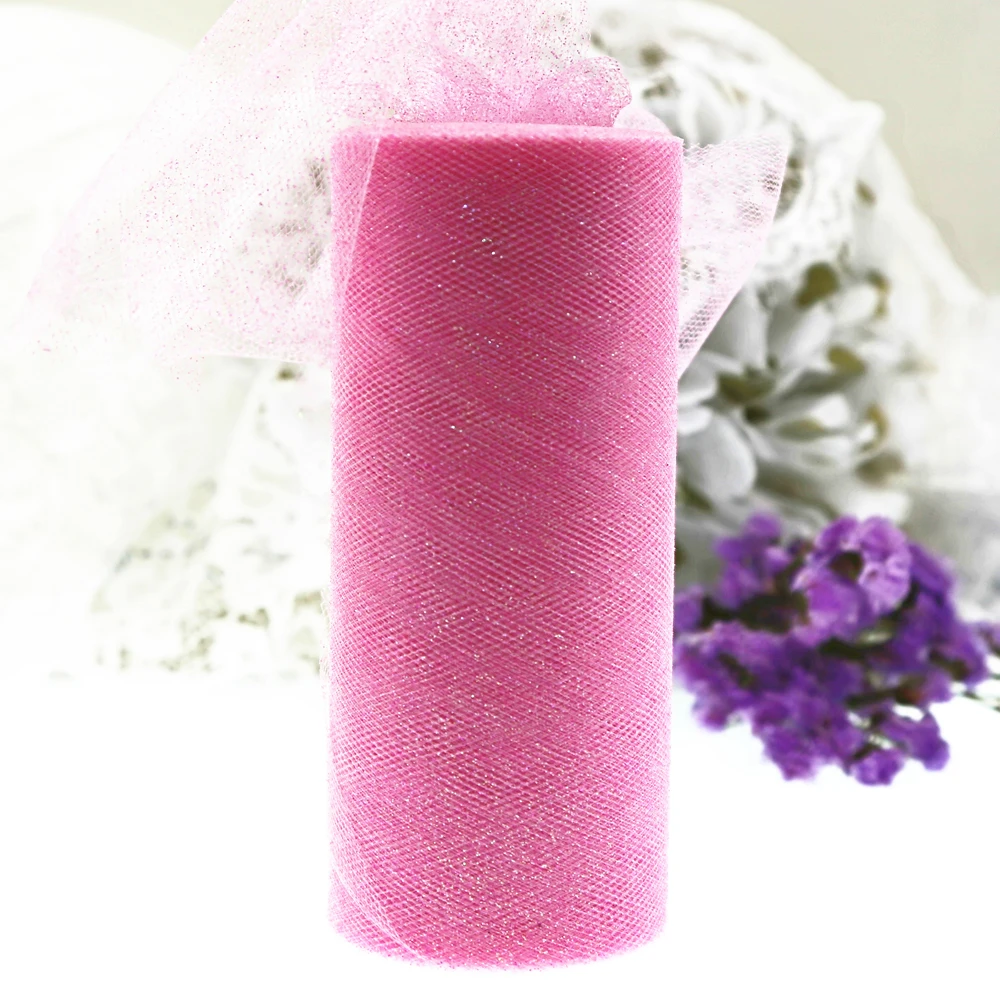 Bling Organza Tulle Roll 15cm 25Yards Fabric Spool Party Birthday Gift Wrap Wedding Decoration Christmas Favors Event Supplies|Украшения
