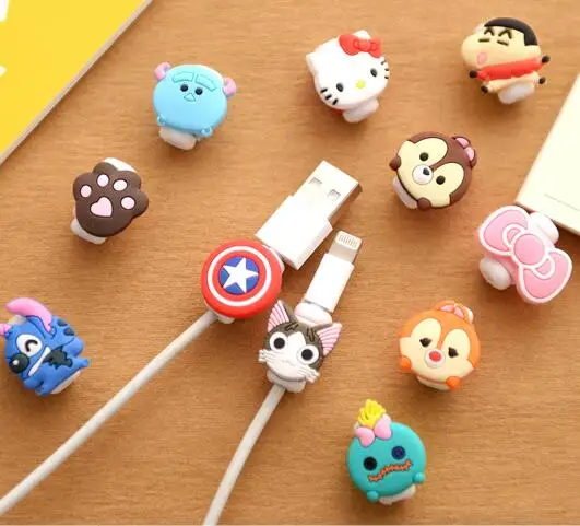 2 шт. мультяшный протектор зарядного кабеля силиконовый резиновый защитный ваш