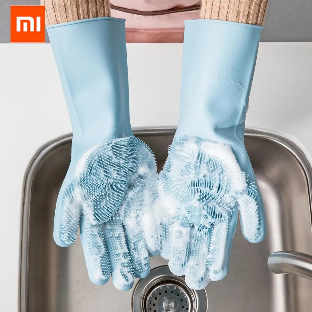 Силиконовые чистящие перчатки XIAOMI JORDAN & JUDY Magic кухонные с пеной и теплоизоляцией