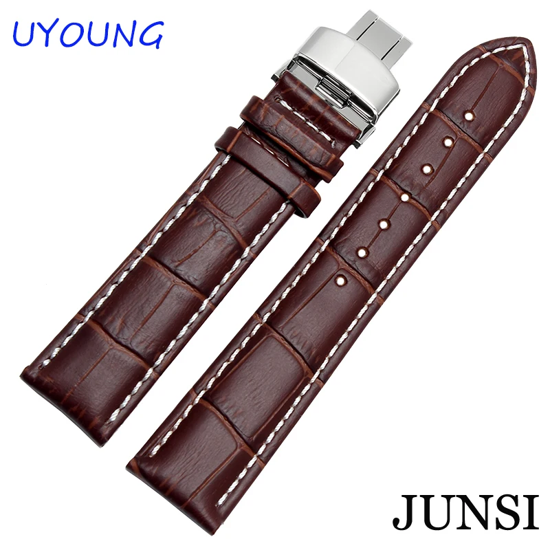 Ремешок для часов CASIO качественный браслет из натуральной кожи ремешок черный