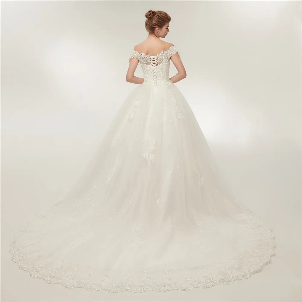 Fansmile Vestidos de Novia белые свадебные платья с длинным шлейфом 2020 по индивидуальному