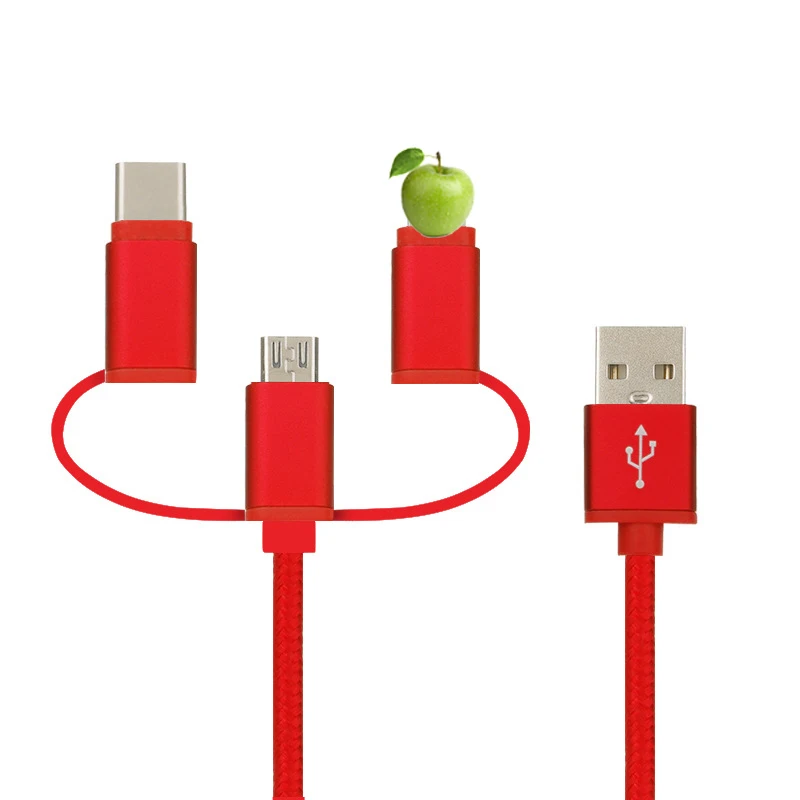 2.4A конвертер 3 в 1 USB кабель для быстрой зарядки передачи данных xiaomi huawei iPhone
