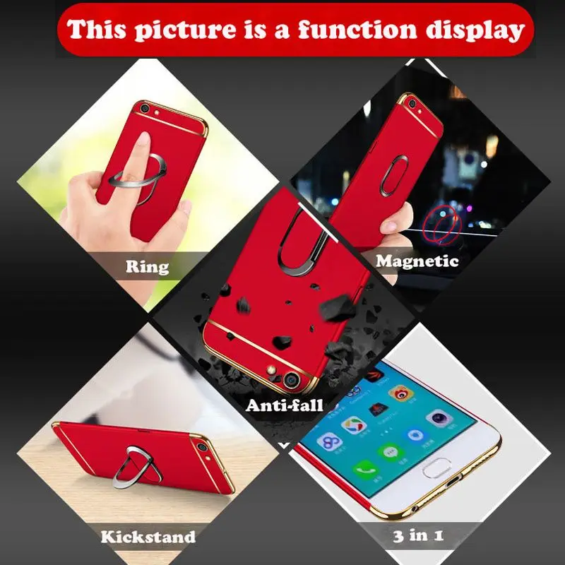 Чехол для OPPO R11 Plus 3 в 1 полная защита чехол телефона R11S металлическая матовая