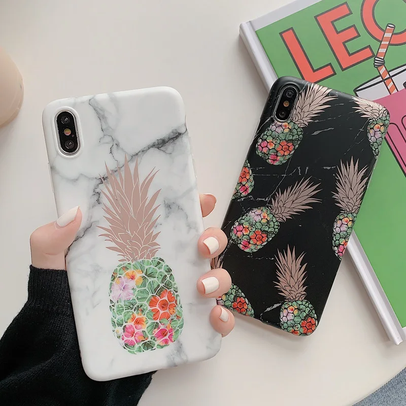 Bronzing Marble ананас чехол для телефона iphone 7 8 6 6s Plus X S XR MAX 7plus 8plus Чехлы задней панели |