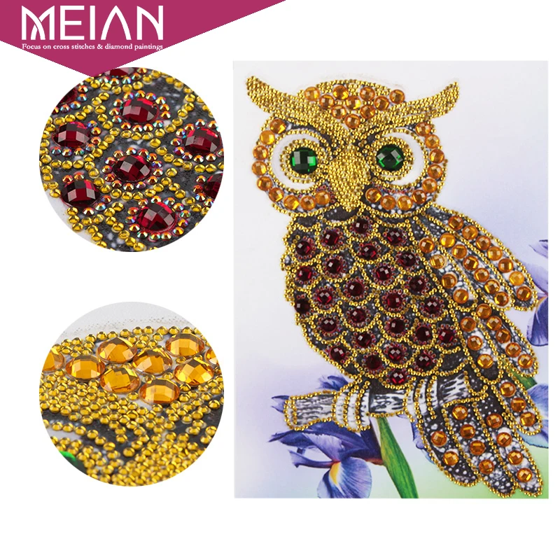 Meian &quotСова&quot DIY Алмазная картина специальная форма дрель вышивка мозаика