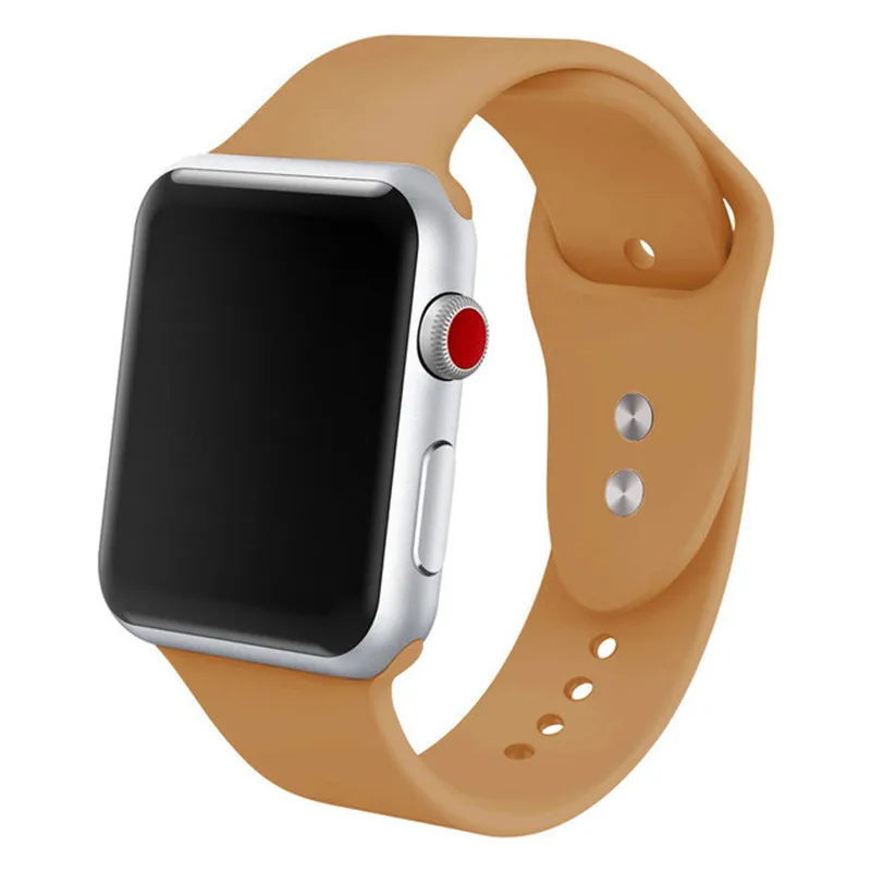 Спортивная мягкая силиконовая лента для наручных часов Apple Watch 4/3/2/1 Для мужчин's и Для женщин заменить Для мужчин t ремешок для наручных часов Iwatch серии 44/42/40/38 мм - Цвет ремешка: Walnut color