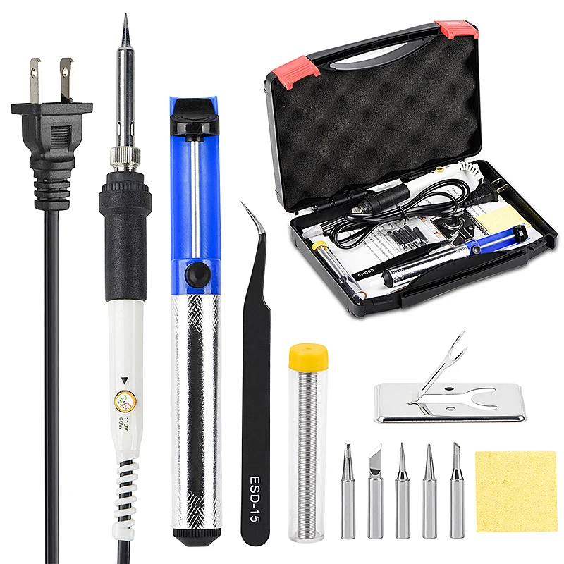 JCD паяльник kit 60W 110V 220V Регулируемый Температура ручной инструмент сварки газовая
