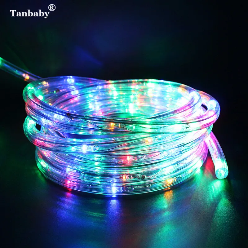 Tanbaby AC220V Светодиодная лента RGB Радужная трубка 5050 SMD 20 LED/M IP67 водонепроницаемая