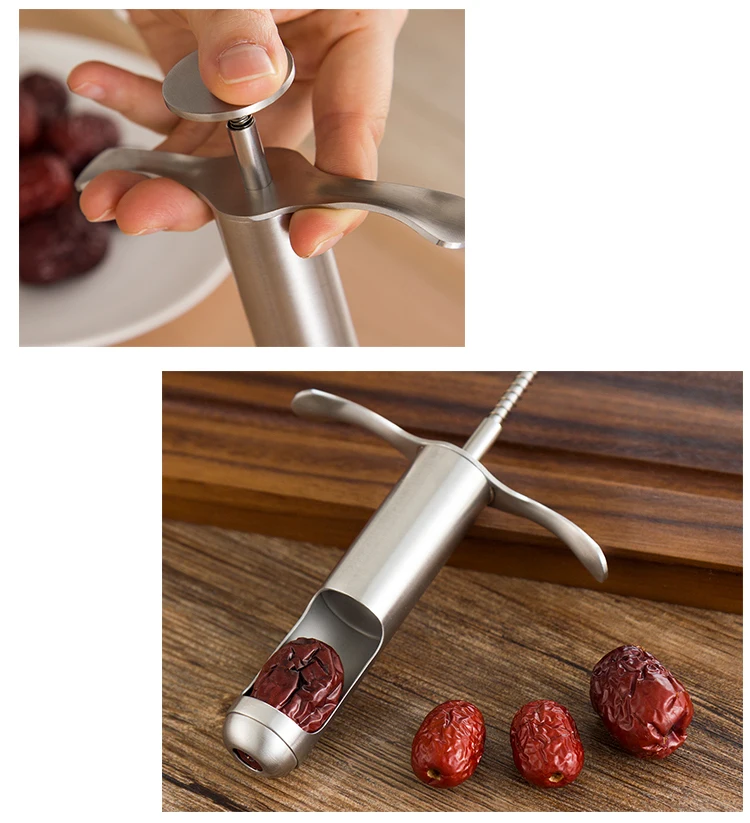 304 нержавеющая сталь вишня Jujube Corer Pitter Фрукты Кухня оливковое ядро гаджет Stoner удалить яма инструмент семян вытолкать