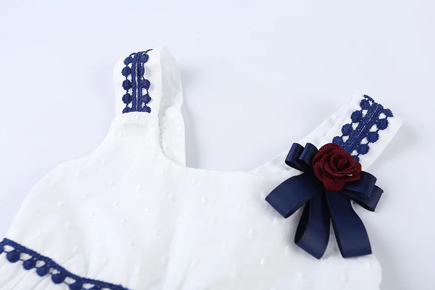 Girl Summer White Dress Cotton Kids Fashion Wholesale Lots Bulk Clothes Toddler Beautiful Lace Sundress Bow Flower Appiques | Детская