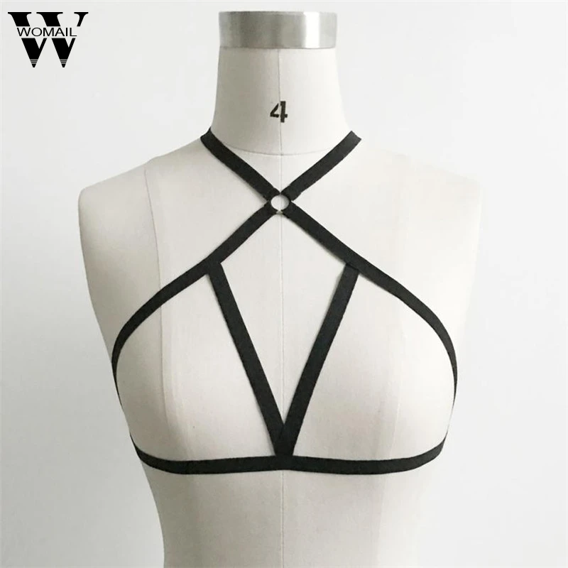 Женский эластичный черный бюстгальтер-клетка привлекательные подвязки высокого