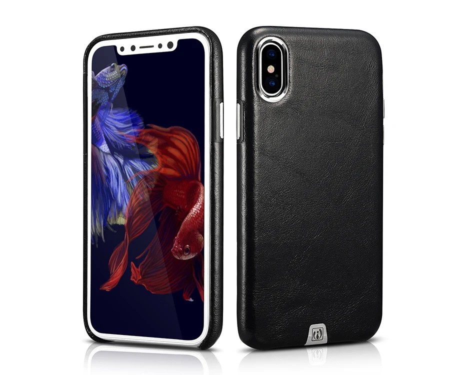 Роскошный Винтажный чехол из натуральной кожи для Apple iPhone X, тонкая задняя крышка, металлическая кнопка громкости, чехол для сотового телефона s, для iPhone X, iPhone X
