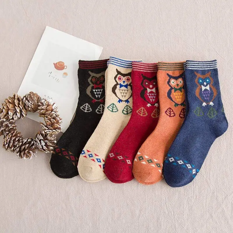 Зимние Модные трендовые милые Повседневные вязаные носки для мужчин и женщин