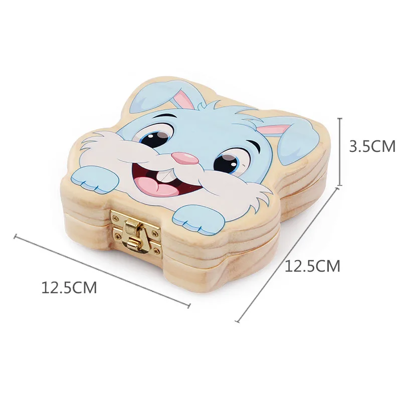 

New ARRIVAL Baby Teeth Box organizer for baby save Milk teeth Wood storage box 3-6 YEARS Rabbit creative for kids Christmas gift