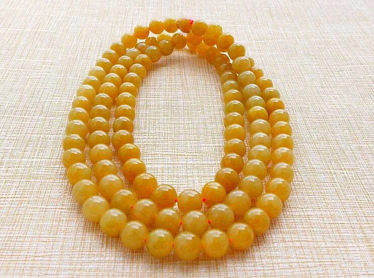 wonderful and expensive Grade A 100% Natural huanglongyu 108 jade beads necklace free shipping | Украшения и аксессуары