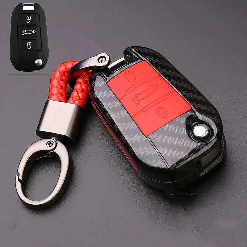 Чехол для автомобильного ключа из углеродного волокна Citroen C4L CACTUS C5 C3 C6 C8 Picasso Xsara