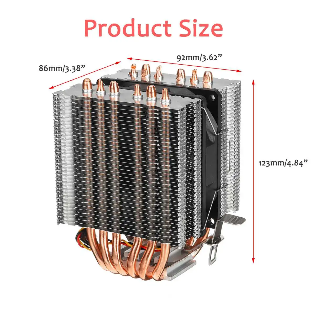 Кулер для процессора LGA2011 X79 X99 3 контакта 6 тепловых труб радиатор вентилятор Intel