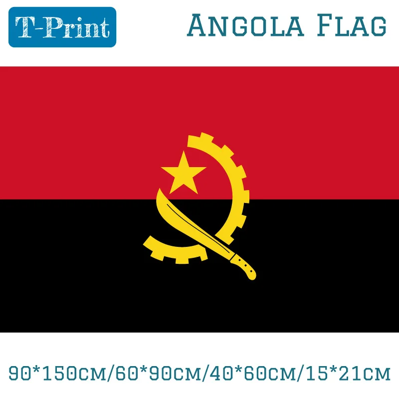 

90*150cm/60*90cm/40*60cm/15*21cm The Angola Polyester Flag 5*3FT Hanging Flying For World Cup National Day Olympic Games