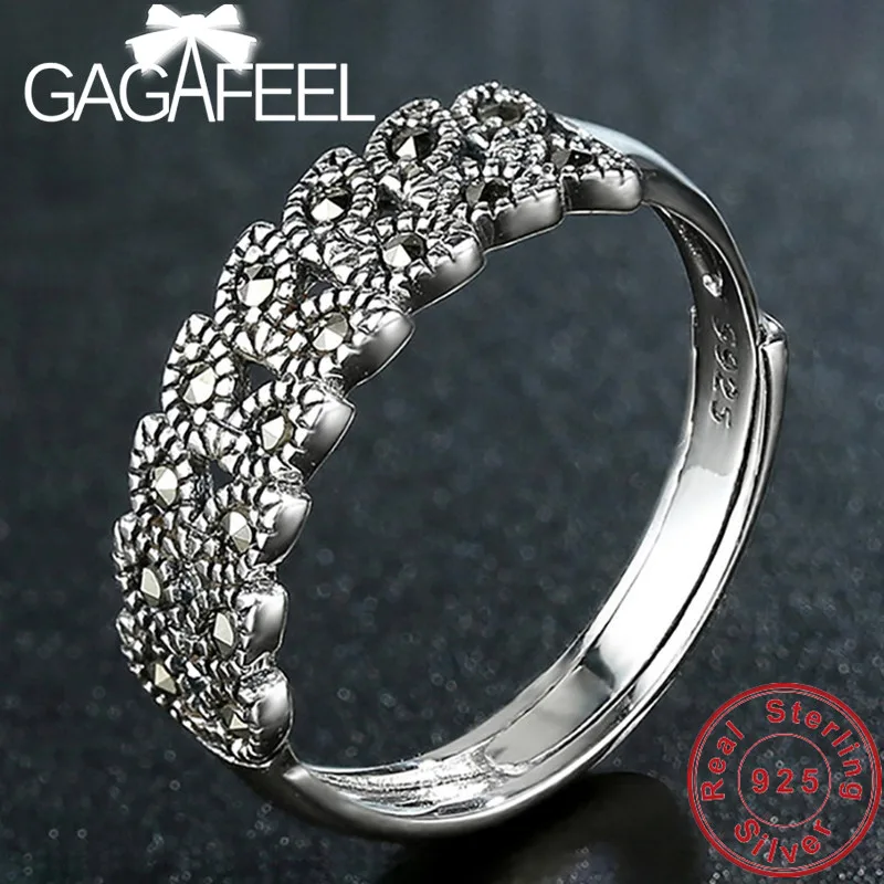 GAGAFEEL тайские серебряные кольца с марказитом S925 Серебряные для женщин женские