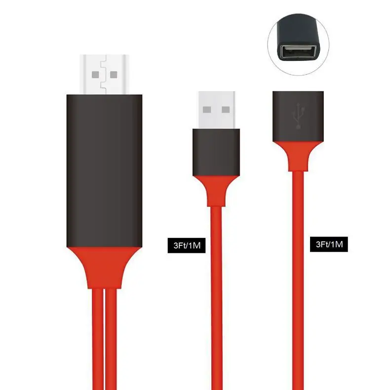 Кабель адаптер Fanshu USB Type c Micro HDMI VGA 1080P HDTV для iPhone iPad Samsung Android Huawei конвертер гаджет| |