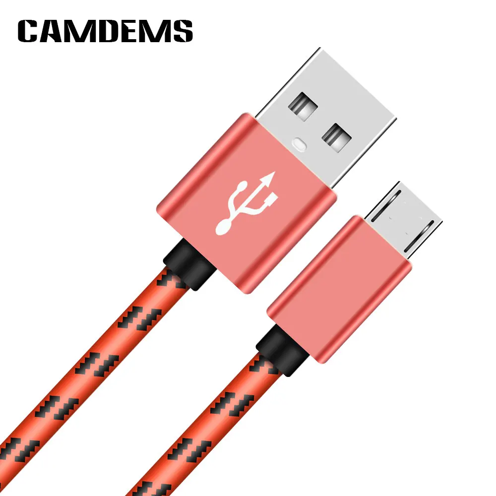 Camdems 1 5 м нейлоновый Плетеный тканевый Micro V8 usb Кабель зарядного устройства для