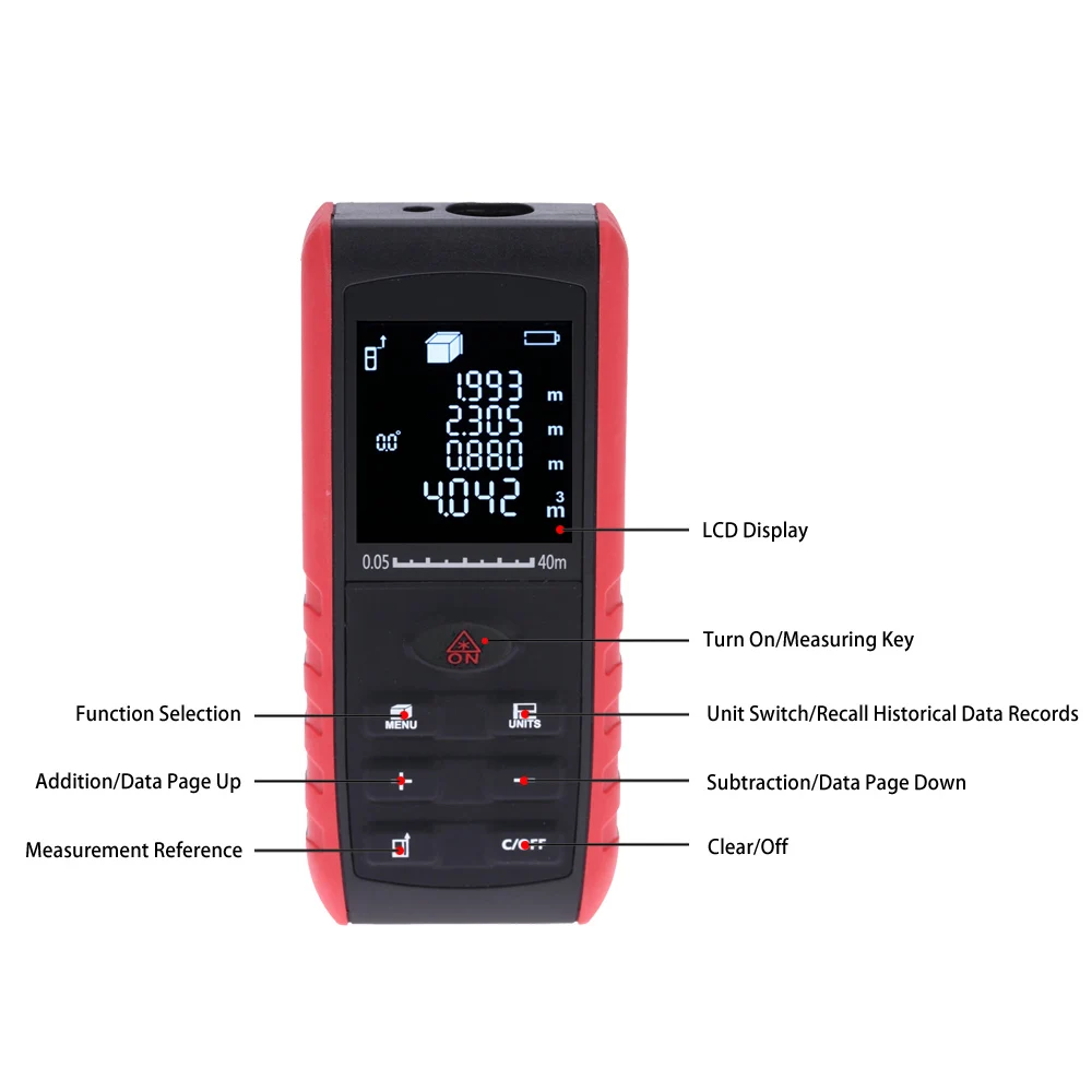 Лазерный дальномер Meterk 40/60/80/100 м цифровой ручной дисплей лазерный измеритель