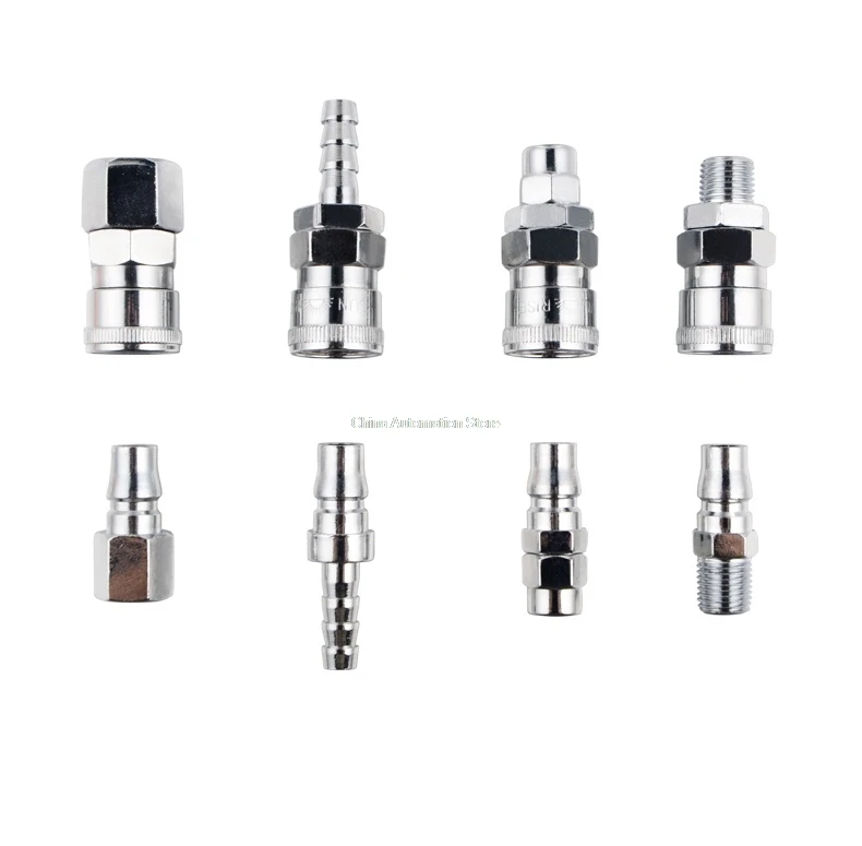 

8pcs 1/4 Pneumatic Air Compressor Hose Quick Coupler Plug Socket Connector Set