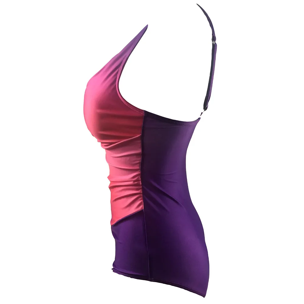 Бандажный Цельный купальник однотонный Купальник для женщин с лямкой через шею