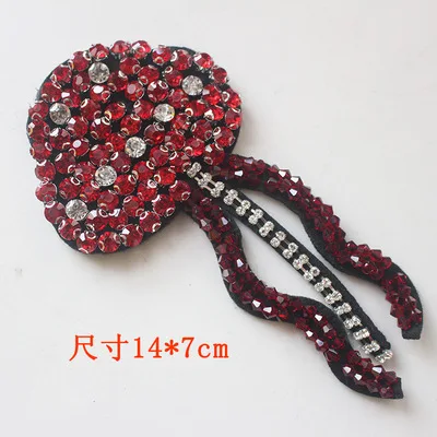 

Красные стразы, бусины, кристаллы, блестки, нашивки для одежды, воротник, обувь, сумки, аксессуары для шитья, аппликация, украшение, нашивка д...