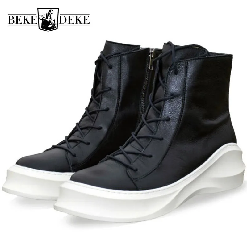 Мужские мотоциклетные ботинки из натуральной кожи на шнуровке|footwear|footwear menfootwear