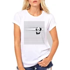 Повседневная белая модная футболка с коротким рукавом и принтом панды восхождение о-образный вырез Удобная футболка с животными милый дизайн Лето популярный стиль с принтом