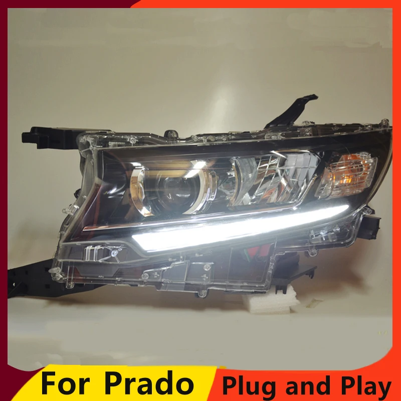 

KOWELL Car Styling Head Lamp for Toyota Prado Headlights LED Headlight ANGEL EYES DRL High Low lamp LED Automobile Accessories