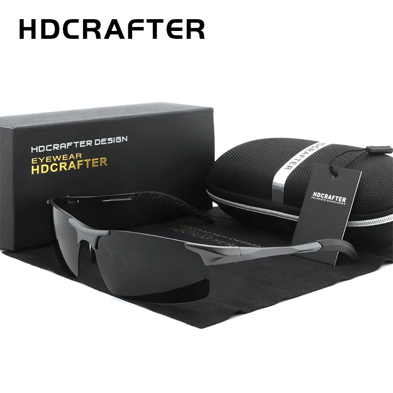

HDCRAFTER Brand Driving Goggle Sunglasses Men Polarized Sun Glasses Women Aluminum Magnesium Men's sunglasses Gafas De Sol