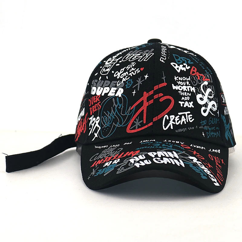 Новая GD бейсболка с граффити 100% хлопок Регулируемая модная кепка KPOP snapback Мужская