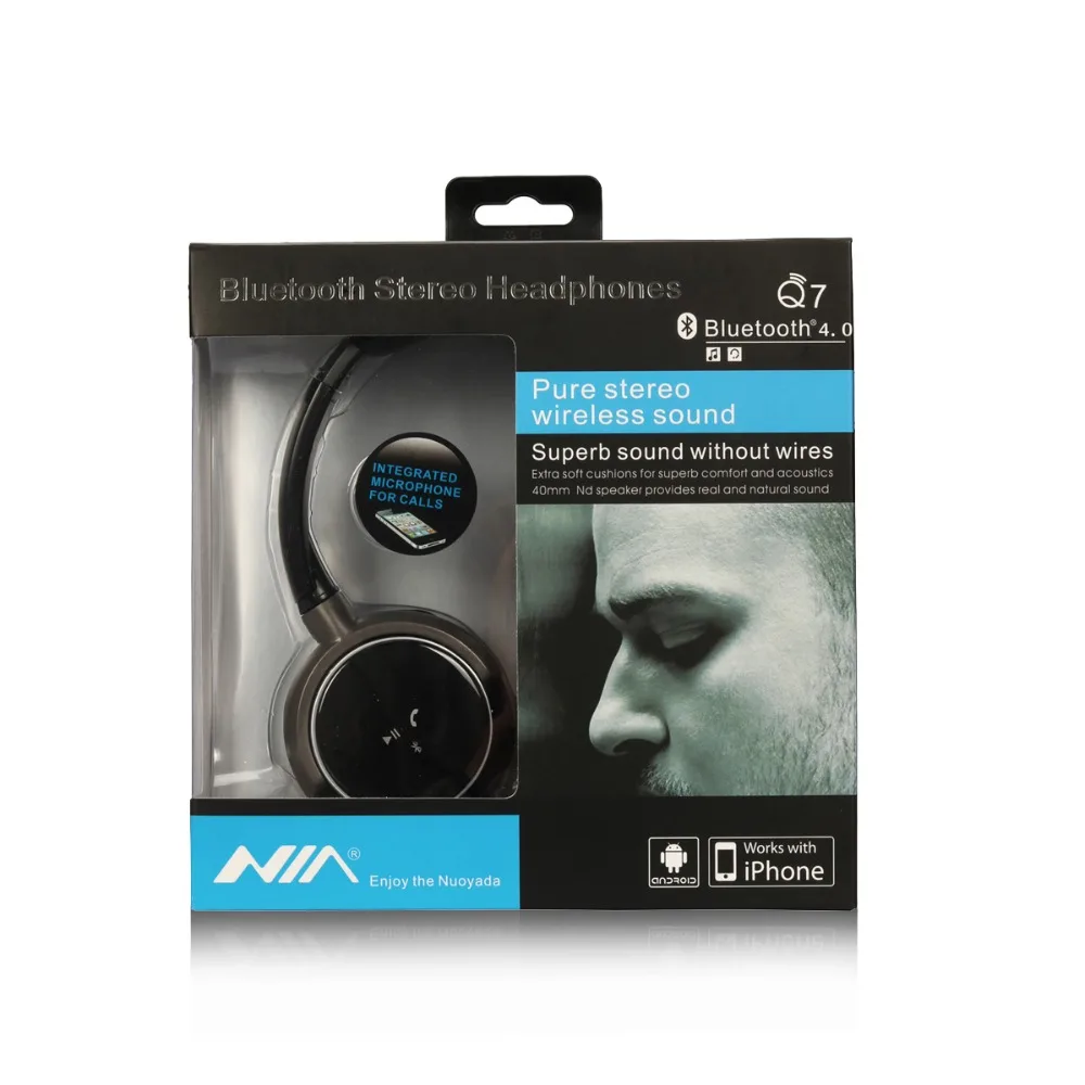 CSR V4.0 Оригинал nia Q7 стерео Bluetooth наушники Беспроводной Спорт Складная гарнитуры |