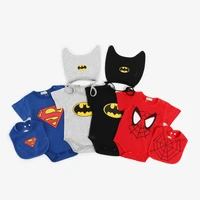 2019 new summer short sleeve baby harry suit spit towel crawl hat paired with spider man jumpsuit