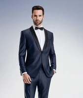 mens suits wedding groom navy blue prom wear custom made free shipping 2022