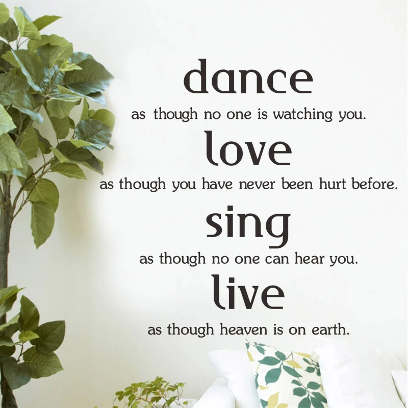 Танец Любовь петь живые Виниловые Настенные стикеры s цитаты для гостиной